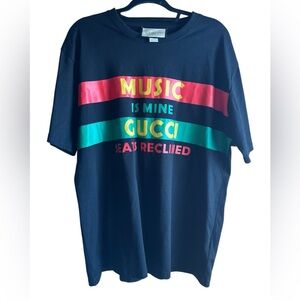 Gucci black Tee with Vibrant Stripes size XL